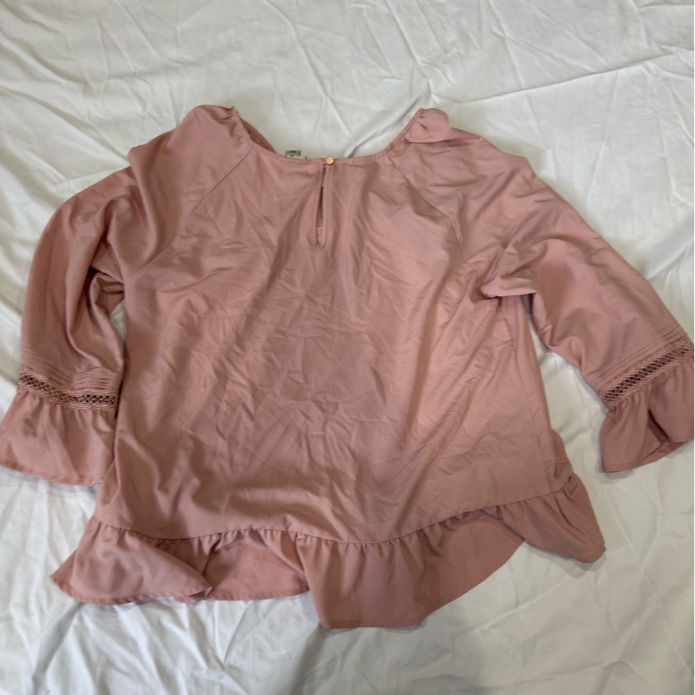 Pink Bell Sleeve Blouse